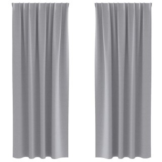 Zasłony z zasłonami 2 pcs Jasnoszary 260 x 140 cm Poliester Lumarko!