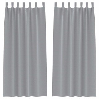 Zasłony z zasłonami 2 pcs Jasnoszary Poliester Lumarko!