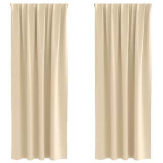 Zasłony z zasłonami 2 pcs Kremowy 260 x 140 cm Poliester Lumarko!