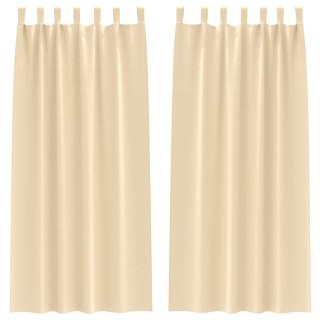 Zasłony z zasłonami 2 pcs Kremowy 260 x 140 cm Poliester Lumarko!