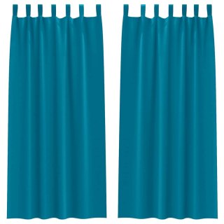Zasłony z zasłonami 2 pcs Turkusowy 260 x 140 cm Poliester Lumarko!