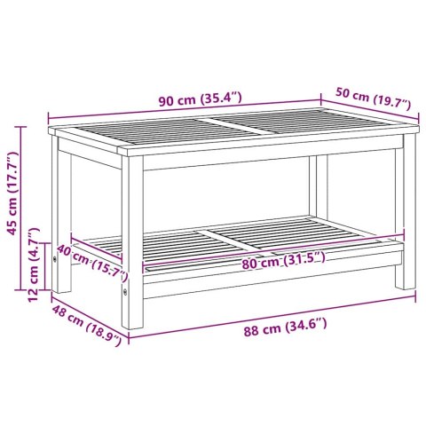 Stolik kawowy 90x50x45 cm z Litego drewna akacjowego Lumarko!