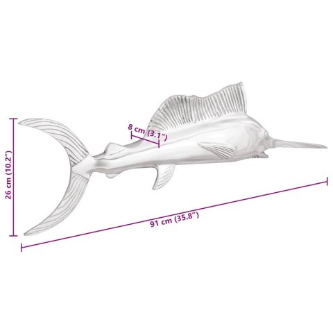 Ławka Ścienna Rybaka Srebrna 91x8x26 cm Aluminium od vidaXL Lumarko!