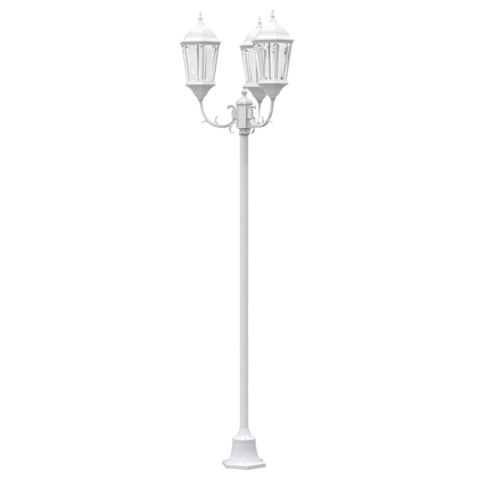 Lampa ogrodowa , słup 3-lampowy, E27, biała, 220 cm, z aluminium Lumarko!