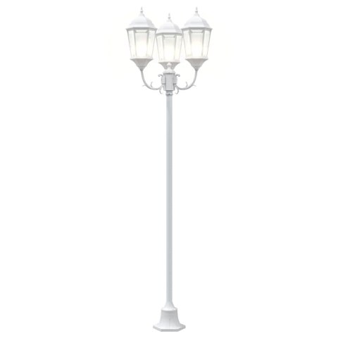 Lampa ogrodowa , słup 3-lampowy, E27, biała, 220 cm, z aluminium Lumarko!