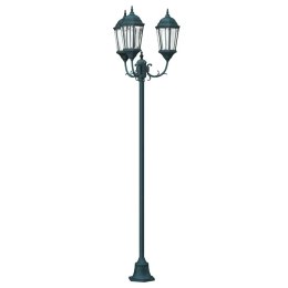 Lampa ogrodowa w kształcie słupa z 3 lampami E27, zielona, 220 cm, aluminiowa. Lumarko!