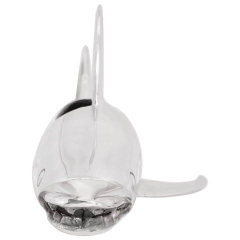 Rzeźba rekina Srebrna 68x20x24 cm Aluminium Lumarko!