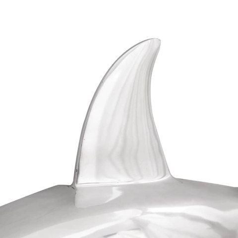 Rzeźba rekina Srebrna 68x20x24 cm Aluminium Lumarko!