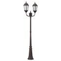 Stojak Na Latarnie Ogrodowe 2-Lampa E27 Brązowy 235 cm Aluminiowy Lumarko!