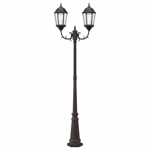 Stojak Na Latarnie Ogrodowe 2-Lampa E27 Brązowy 235 cm Aluminiowy Lumarko!