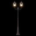 Stojak Na Latarnie Ogrodowe 2-Lampa E27 Brązowy 235 cm Aluminiowy Lumarko!