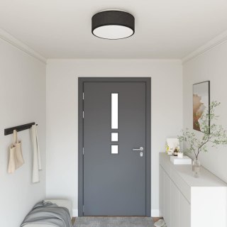 Lampa sufitowa Płaskosufitowa Czarna Ø 38 cm Tkanina E27 Lumarko!