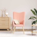 Fotel relaksacyjny vidaXL Różowy z włóknem podobnym do wełny Lumarko!