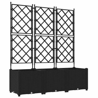 VidaXL Doniczka ogrodowa 3 szt. Czarny 120 x 40 x 143 cm PP