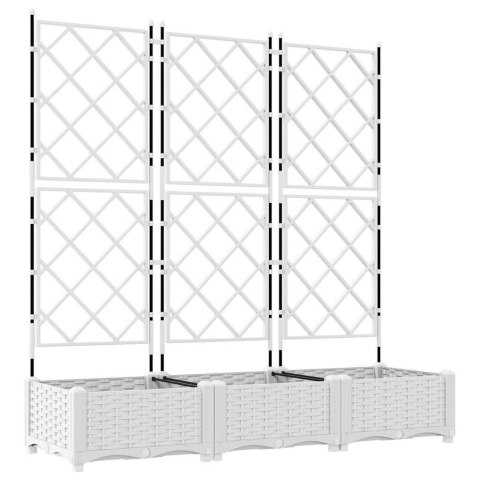 VidaXL Doniczka ogrodowa 3 szt. Biały 120 x 40 x 125,5 cm PP