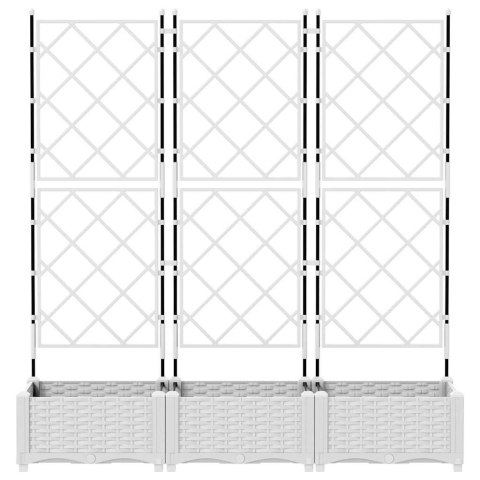 VidaXL Doniczka ogrodowa 3 szt. Biały 120 x 40 x 125,5 cm PP