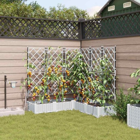 VidaXL Doniczka ogrodowa 5 pcs Biały 120 x 120 x 126 cm