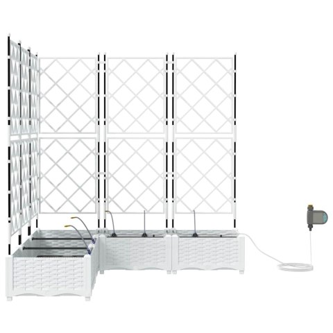 VidaXL Doniczka ogrodowa 5 pcs Biały 120 x 120 x 126 cm