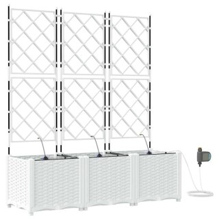 VidaXL Doniczka ogrodowa 3 szt. Biały 120 x 40 x 142 cm PP