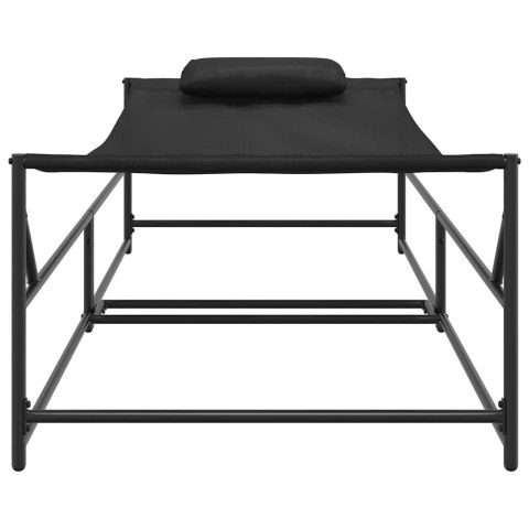 Leżak ogrodowy - antracytowy - 200 x 74 x 73 cm - stal i Textilene Lumarko!