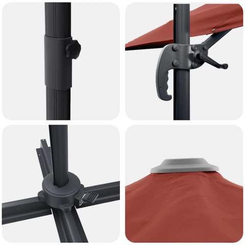 Namiot Cantilever Roma w kolorze terracota 286x285x265 cm z aluminium Lumarko!