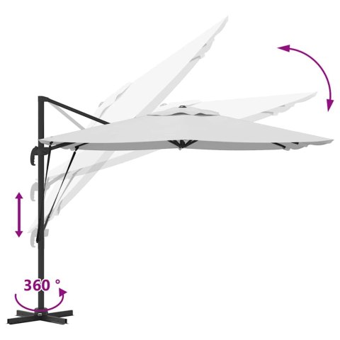 Ogromny Parasol Roma Beżowy 286x285x265 cm z Aluminium Lumarko!