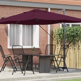 Parasol cantilever Roma bordowy 352x251x260 cm aluminium Lumarko!