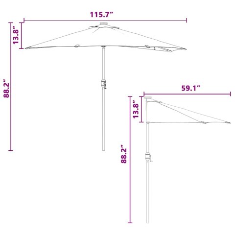 VidaXL Parasolka ogrodowa 294 x 150 x 224 cm Poliester i Stal terakota