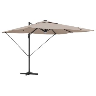 Zaczepiony Parasol Roma z LED-ami Taupe 286 x 285 x 270 cm Aluminiowy Lumarko!