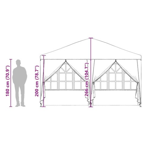 Namiot imprezowy z 8 zielonymi ścianami, 4x4 m Lumarko!