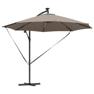 VidaXL Parasol plażowy Ze LED Lights Ciemnoszary 294 x 294 x 248 cm
