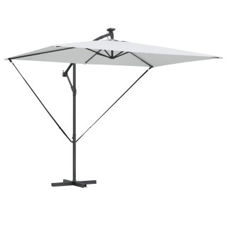 VidaXL Parasol plażowy Ze LED Lights piaskowy 294 x 200 x 270 cm