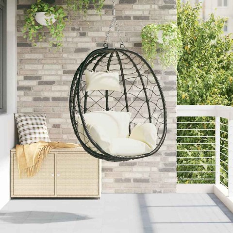 VidaXL Wiszące krzesło jajo polirattan 91,5 x 54,5 x 107 cm