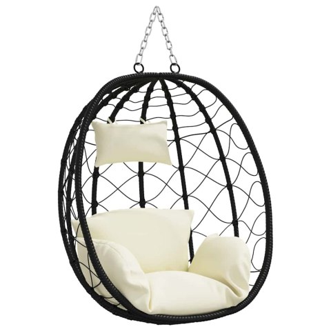 VidaXL Wiszące krzesło jajo polirattan 91,5 x 54,5 x 107 cm