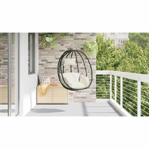 VidaXL Wiszące krzesło jajo polirattan 91,5 x 54,5 x 107 cm