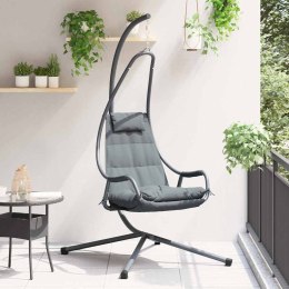 Fotel wiszący z podstawą i poduszką w antracytowym kolorze Lumarko!