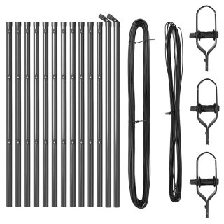 Słupki ogrodzeniowe 13 pcs Szary Ø32mm 100 cm Lumarko!