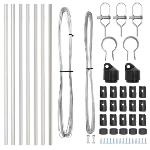Słupki ogrodzeniowe 7 pcs Srebrny Ø32mm 120 cm Lumarko!