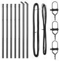 Słupki ogrodzeniowe 7 pcs Szary Ø32mm 120 cm Stal galwanizowana Lumarko!