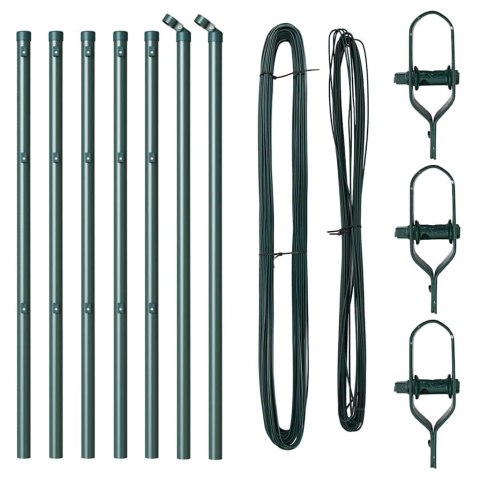 Słupki ogrodzeniowe 7 pcs Zielony Ø32mm 160 cm Lumarko!