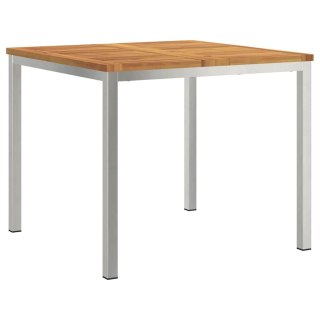 VidaXL Stół jadalny 90x90x75 cm Drewno akacjowe i stal nierdzewna