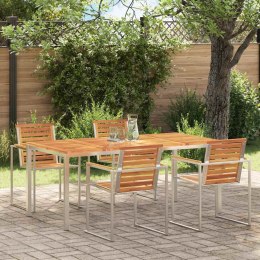 Stół do jedzenia na zewnątrz Brązowy lite drewno akacjowe Lumarko!