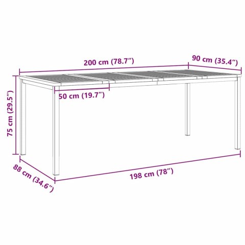 Stół do jedzenia na zewnątrz Brązowy lite drewno akacjowe Lumarko!