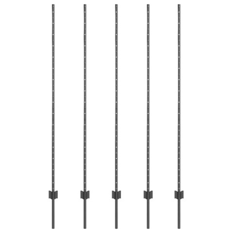 Słupki ogrodzeniowe 10 pcs Szary 150 cm Stal Lumarko!