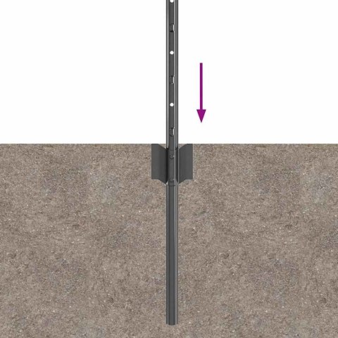 Słupki ogrodzeniowe 11 pcs Szary 80 cm Stal Lumarko!