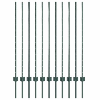 Słupki ogrodzeniowe 22 pcs Zielony 120 cm Stal Lumarko!