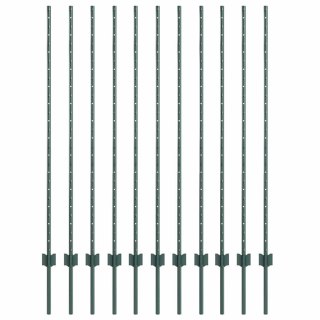 Słupki ogrodzeniowe 22 pcs Zielony 140 cm Stal Lumarko!