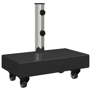 Podstawa parasola na kółkach do rur Ø38/48mm, czarny granit, 25kg, prostokątna. Lumarko!