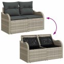 Sofa Ogrodowa z poduszką Jasnoszary 121 x 62 x 69cm polirattan Lumarko!