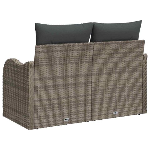 Sofa Ogrodowa z poduszką Szary 121 x 62 x 69cm polirattan Lumarko!